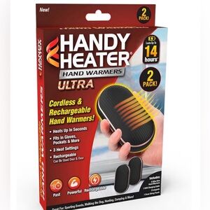 Handy Heater Hand Warmers Ultra - Rechargeable & Cordless with 3 Heat Settings